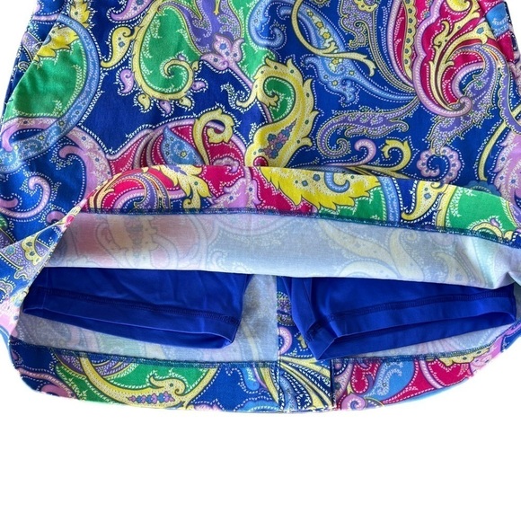 Ralph Lauren Golf Blue Paisley Golf Skirt Skort Size 2 Built-In Shorts GUC - Picture 4 of 11